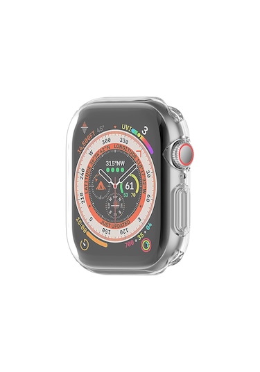Apple Uyumlu Watch 44mm Uyumlu Şeffaf Silikon Kasa Ve Ekran Koruyucu