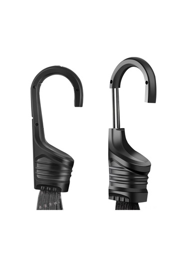 Neevoyu Motosiklet Kaskı Esnek Bağlantı Kordonu, Siyah Renk, 60 Cm Uzunluk, 1.5x Genişleme Kabiliyeti, 4 Adet Abs+lateks+nilon