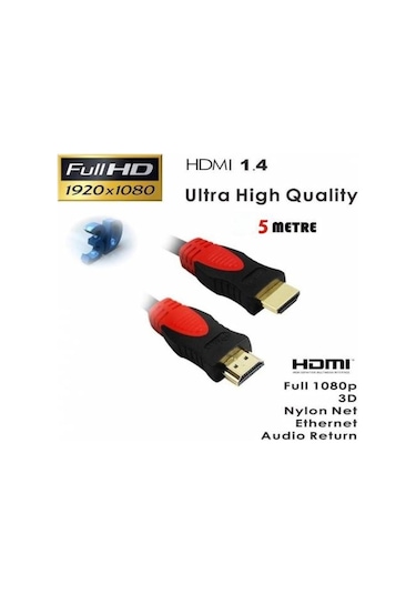Hdmi Kablosu 5 Metre Full Hd 1.4B 3D Boyutlu Lcd Tv Laptop Bilgisayar