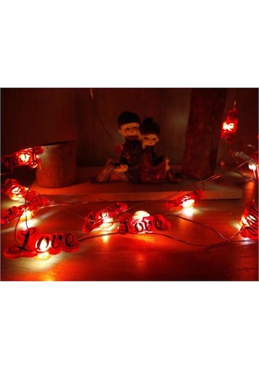Dekoratif 2 Metre Günışığı Renkli Love Yazı Şekilli Peri Led Işık