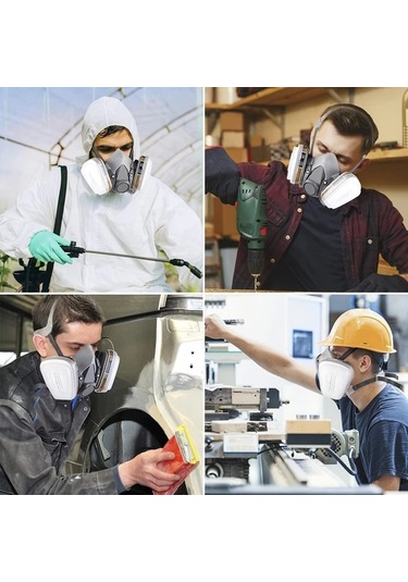 Willowhaven 6200 15in1 Yeniden Kullanılabilir 27 Parça Yarı Maske Solunum Maskesi Toz Duman Asbest Kimyasal Filtresi