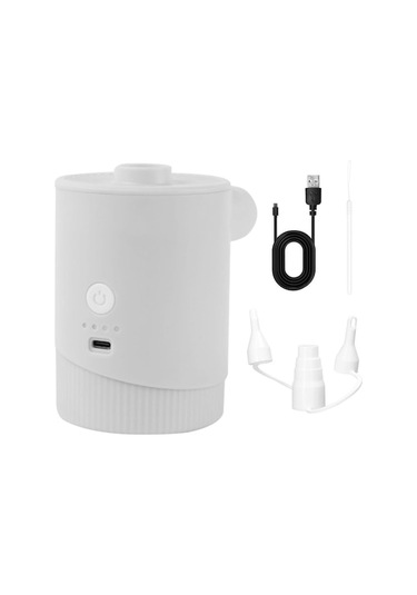 Novahub Beyaz Çok Fonksiyonlu Taşınabilir Akülü Elektrikli Şişirme Usb Şarj Edilebilir 2'si 1 Arada Dış Mekan Şişirme Ve Beyaz Beyaz