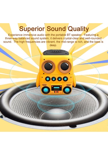 Maiyame Sarı Minyon Desenli Taşınabilir Bluetooth Hoparlör - Ip65 Su Geçirmez, 5-8 Saat Çalma Süresi, Fm Radyo Ve Tf Kart Desteği