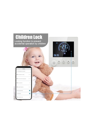 Mufunye Akıllı Wifi Termostat - Yerden Isıtma Ve Oda Kontrolü İçin Programlanabilir Dokunmatik Ekran