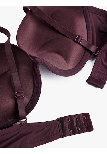 Koton Rahat Kalıp Destekli Ekstra Dolgulu Sütyen Şarap 6wlk10007mk Şarap