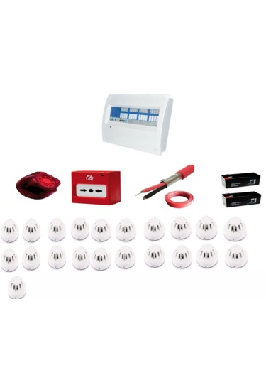 21 Bölgeli Konvansiyonel Sertifikalı Yangın Alarm Seti
