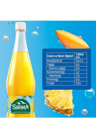 Sırma Mango & Ananas Aromalı C Vitaminli Doğal Maden Suyu 1 Lt X 6 Adet