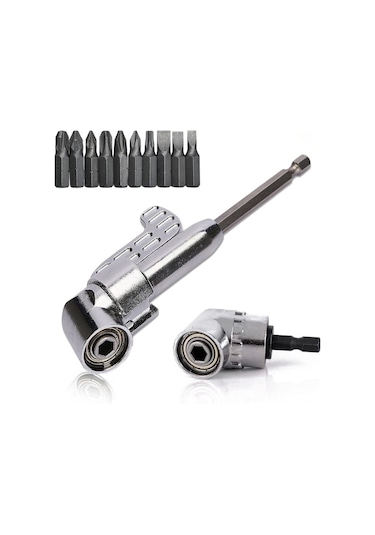 12 Parça 1/4'' Bits Uç ve Köşe Vidalama Adaptörü Seti