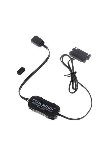 Novahub Coolmoon Ar-1 5v 3pin Argb Led Kontrol Cihazı - Sata 15 Pin Güç - Rgb Fan Şerit Led Denetleyici, Rgb Fan Şerit Destekli