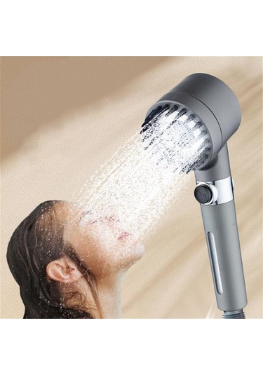 Lemestar C Gri Filtreli Duş Başlığı, 3 Modlu Ayar, 22 Masaj Şeridi, Su Durdurma Düğmesi, Pp Filtre, Kolay Kurulum, Su Ve Enerji Tasarrufu Gri