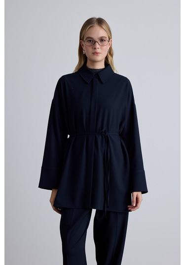 Geniş Yaka Tunik Lacivert Lacivert