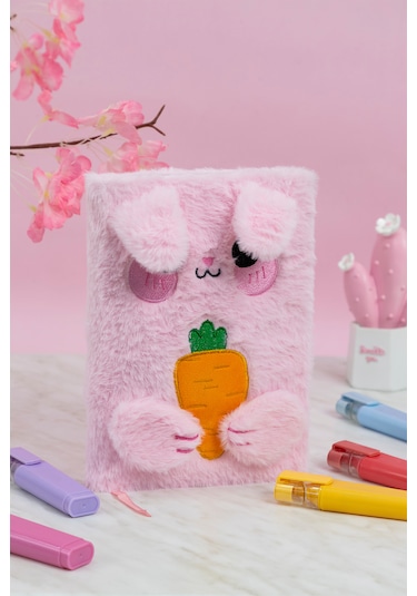 Studi Pelüş Ve Eğlenceli Defter - Tavşan Figürlü