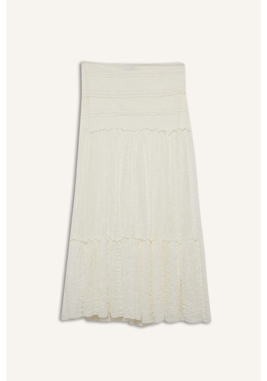 Defacto A Kesim Dantel Maxi Etek F6601ax25hser105 Ekru