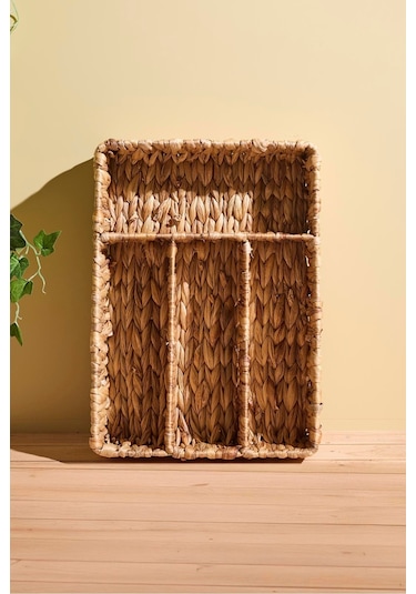 Cliento Hasır 4 Bölmeli Çekmece İçi Kaşıklık Kahverengı Kahverengi