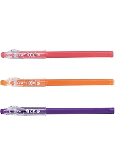Pilot Frixion Ball Stick Roller Silinebilir Jel Kalem 0.7 mm Mercan-Turuncu-Mor