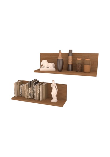 Rafkestir 2 Li Zigana Duvar Rafı Bambu ( Mat )