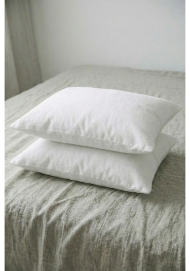 2 Adet 800 Gr Silikon Yastık Yıkanabilir & Nefes Alan 50x70 Cm Beyaz