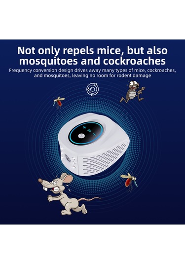 H47980beu Ev İçin Fare Kovucu Ultrasonik 4'ü 1 Arada Haşere Kovucu Siyah