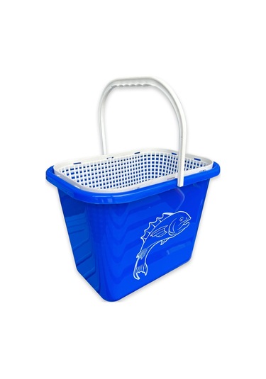 Balıkçı Kovası - 15 Lt - Fishack - Süzgeçli - Mavi Kod 179