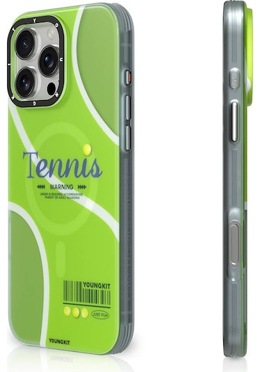 İphone 16 Pro Uyumlu Kılıf Magsafe Şarj Özellikli Spor Tasarımlı Youngkit Dynamic Serisi Kapak Yeşil