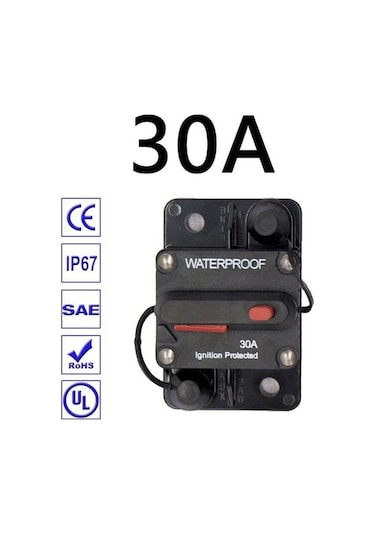 Fastbuy 30a-300a Dc Devre Kesici Sigorta Sıfırlama, 12-48v, Araba Ve Tekne İçin Otomatik Su Geçirmez 40