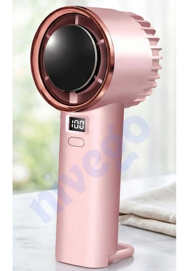 Lcd Göstergeli 1200mah Şarj Edilebilir Bataryalı Taşınabilir Mini Fan Vantilatör Pervane