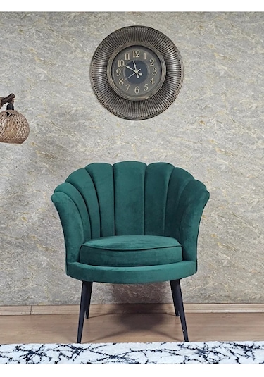 Tekli İstiridye Siyah Boyalı Sivriltme Ayak Çay Seti Koltuk Tekli Çok Renkli