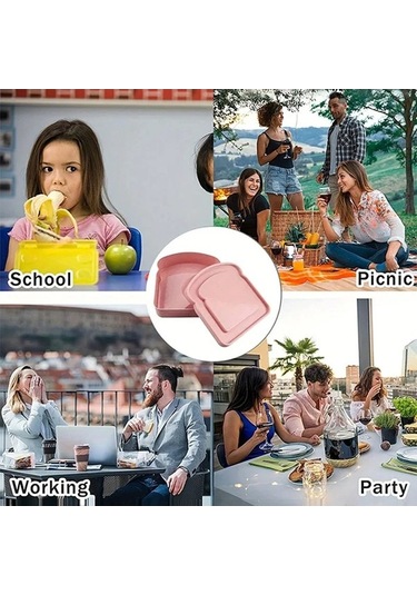 Pazly Tost Şeklinde Sandviç Mekan Mavi Kabı İçin Gıda Dış Depolama Bir 1/4 Mk Mavi