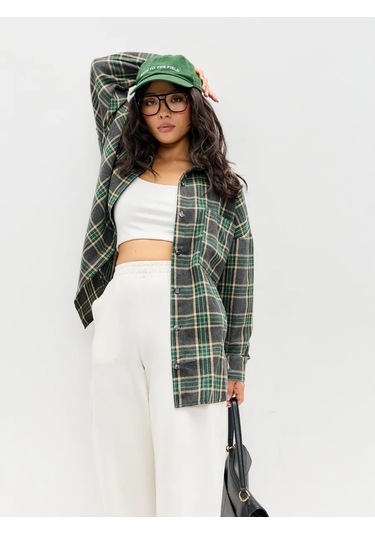Onso Flanel Oversize Ekose Gömlek 398669960