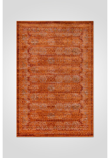 Arkaik Halı Koleksiyonu Zamansız Dokulu Desen, Tozumaz, Kolay Temizlik, İnce Form Turuncu
