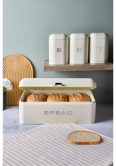 Plus Ekmek Kutusu Ve 3'lü Saklama Kabı 0185 Krem Krem