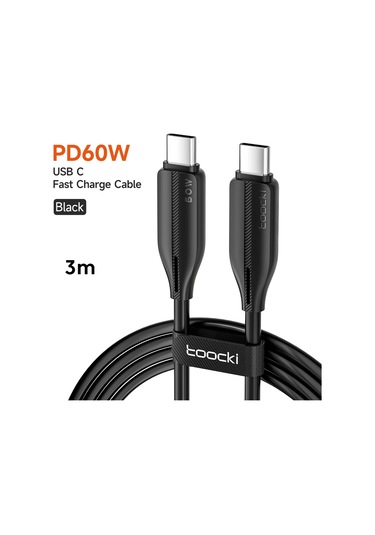 Toocki Toocki Usb C Kablo 100w Pd Hızlı Şarj Kablosu Macbook Samsung Uyumlu Huawei Xiaomi Realme İçingrey 1 Metre