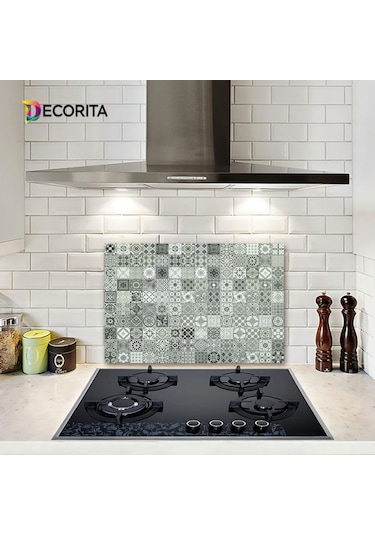 Decorıta Cam Ocak Arkası Koruyucu | Karakalem Çizim