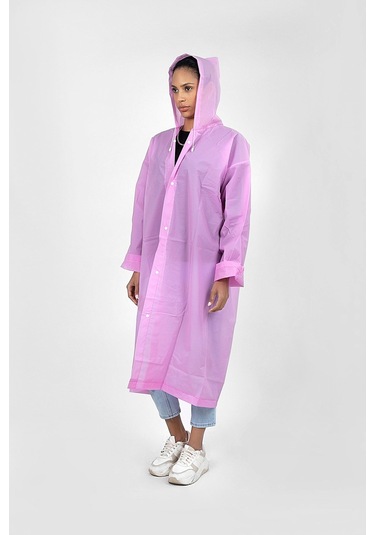 Polo55.sport.1855 Pembe Kapüşonlu Çıtçıtlı Yağmurluk Ve Rüzgarlık Pembe