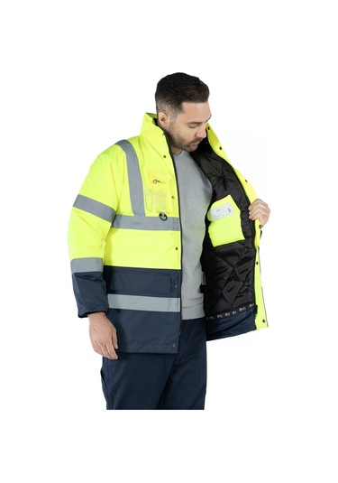Çift Renkli Hi - Vis Kaban Sarı - Lacivert