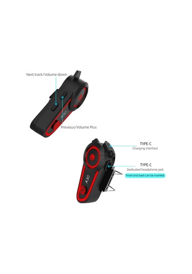 Ceylan Adam A30 Motosiklet Kask Kulaklık Intercom Işıklı 2 Eşleşme Özellikli