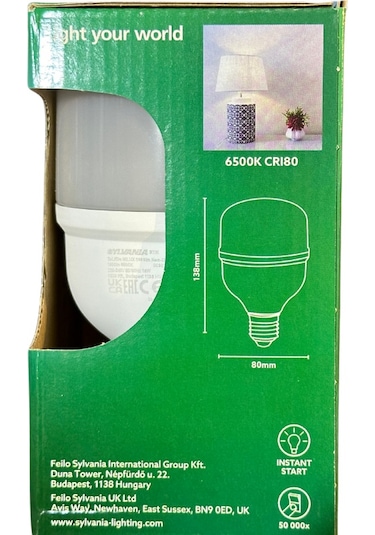 Sylvania 18w 6500k Beyaz Işık E27 Duylu Torch Ampul 10 Adet