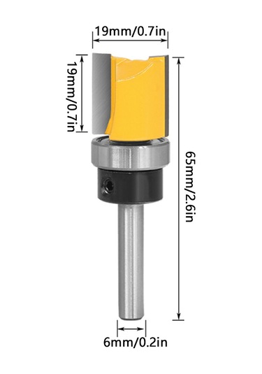 Skycity Karbonseliks T-tipi Ahşap Freze Ucu: Yuvarlak Uç, 1/4" Sap, Dilimleme Ve Tırnak Ayarı İçin 19mm Kesim Çapı Model 1/4x3/4x20