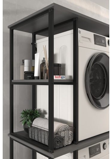 Bofigo Çamaşır Makinesi Dolabı Kurutma Makinesi Dolabı Metal Banyo Dolabı Mısra Antrasit Bofigo Çamaşır Makinesi Dolabı Kurutma Makinesi Dolabı Metal Banyo Dolabı Mısra Antrasit