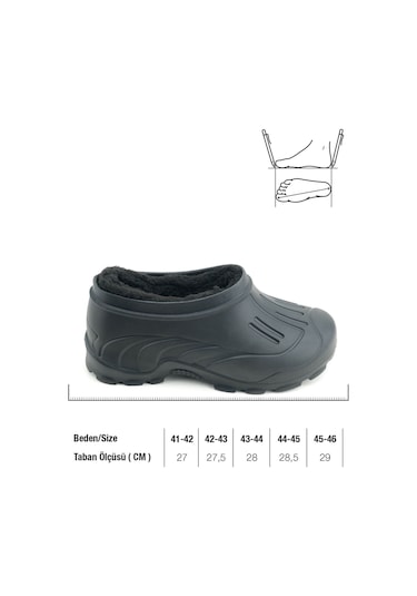 Gezer Erkek Kışlık İçi Peluşlu Çıkarılıabilir Rahat Taban Kısa Eva Kar Bot Siyah