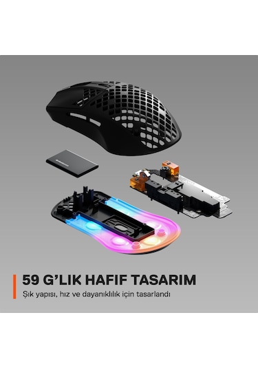 Steelseries Aerox 3 Ultra Hafif Optik Oyuncu Mouse