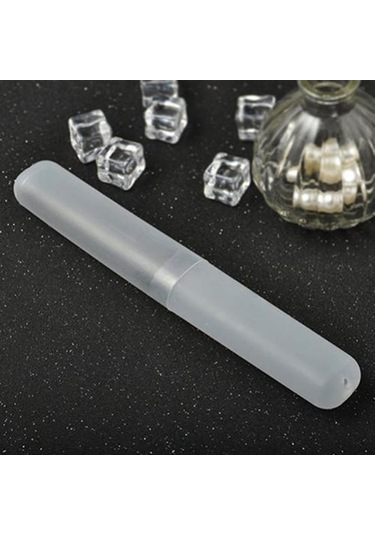 Beyaz Taşınabilir Seyahat Yürüyüş Kamp Diş Fırçası Tutucu Kılıf Tüp Koruyucu Kapak Kutusu Beyaz