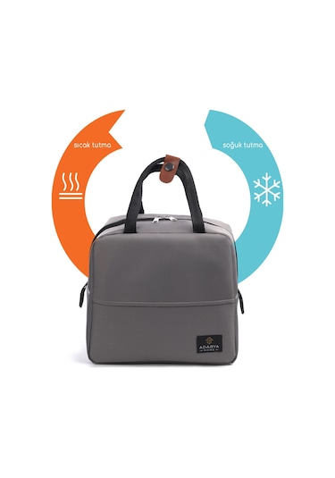 7 Lt Yemek Taşıma Çantası Sıcak Ve Soğuk Termal Termos Kamp Piknik Soğutucu Buzluk Çanta Gri Gri