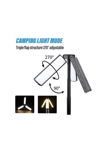 Çok İşlevli Led Açık Kamp Feneri, Cmping Işık/el Feneri Gri