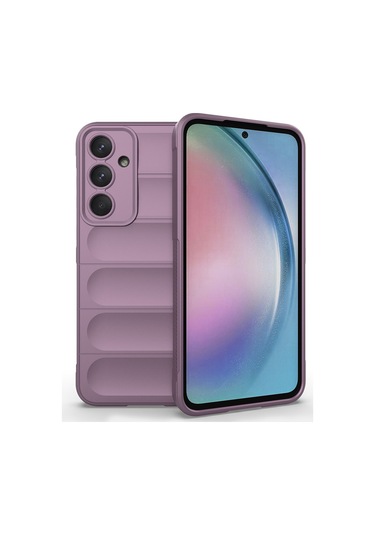 Samsung Galaxy Uyumlu A15 Kılıf Optimum Lens Çerçeveli Silikon Kapak Mor