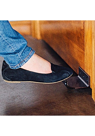 Teltree Ev İçin Dokunmadan Açma Aleti - Ayakla Kullanan Kapı Kolu - Siyah Siyah