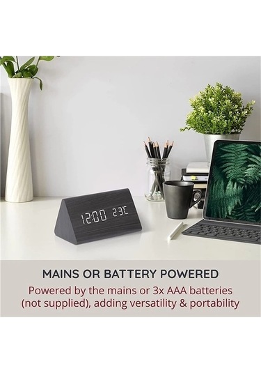 Trendooze Usb/aaa Sıcaklık Ses Saat Saat Led Kontrolü Dijital Cb Çalar Ahşap Eu