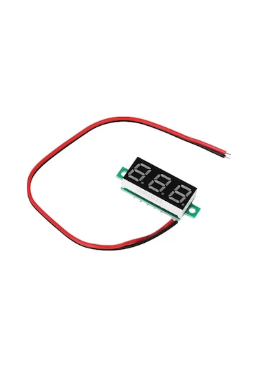0.28 inç 3.5-30V 2 Kablolu DC Kırmızı Voltmetre