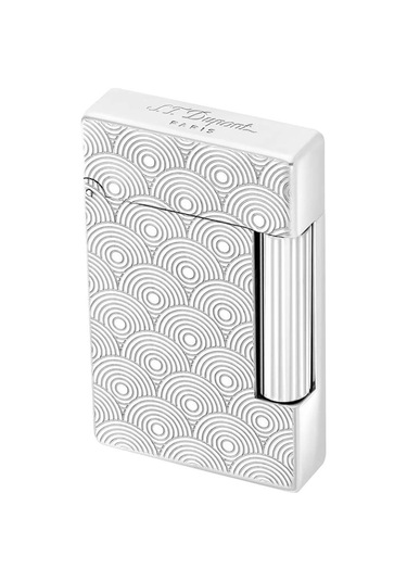 S.t. Dupont Initial Guilloche Gümüş Daire İşlemeli Puro Çakmağı 20844