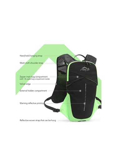 Inoxto-5l Hidrasyon Yelek Sırt Çantası 1.5l Su Torbası Bölmeli Gri